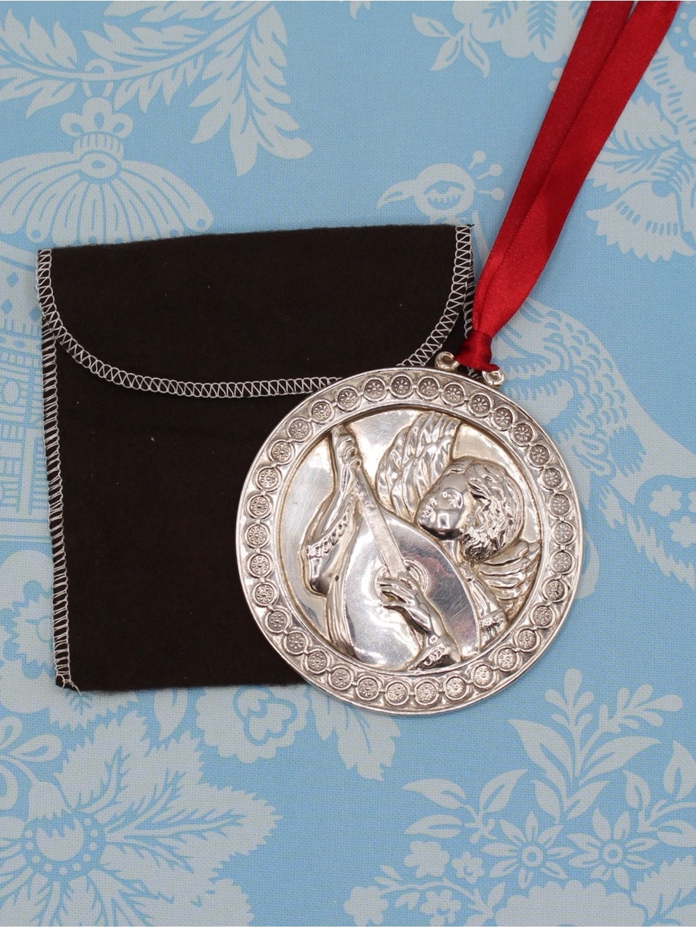 Gorham 1993 Sterling Angel with Mandolin Ornament, Gorham Archive Collection